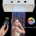 thumbnail image 1 of Chrome  LED Colors Changing Rain&Waterfall Ceiling Large Shower Head with Remote Control, 1 of 14