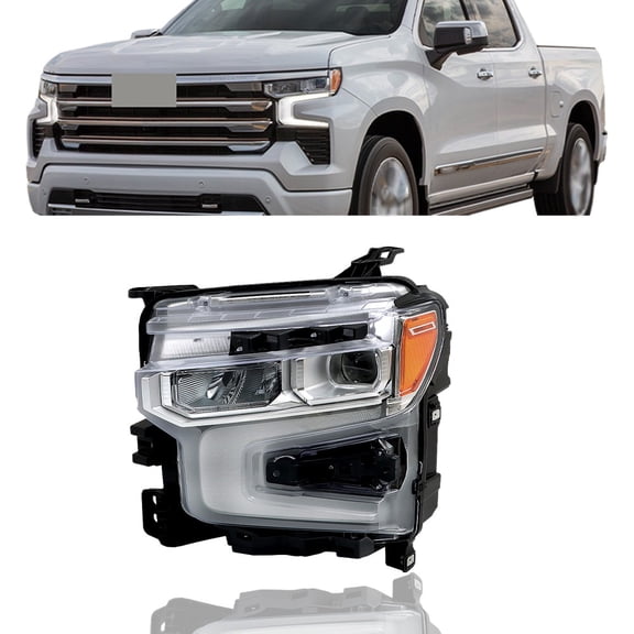Chrome LED LH/Driver For Chevy Silverado 1500 LTZ RST 2022-24 Headlight Assembly