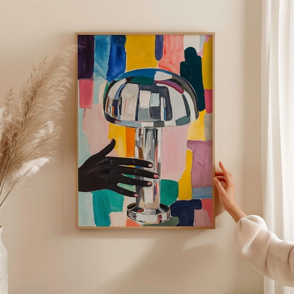 Chrome Lamp Art Print Nordic Colorful Wall Decor