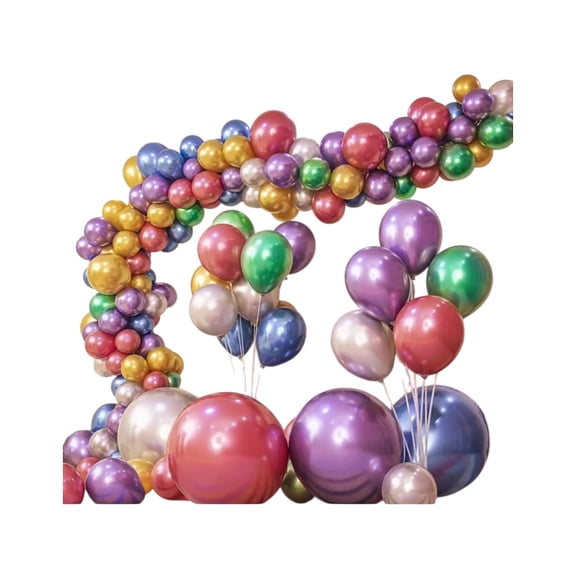 Chrome Latex Balloons, Multicolor, 50 Pack, 12"