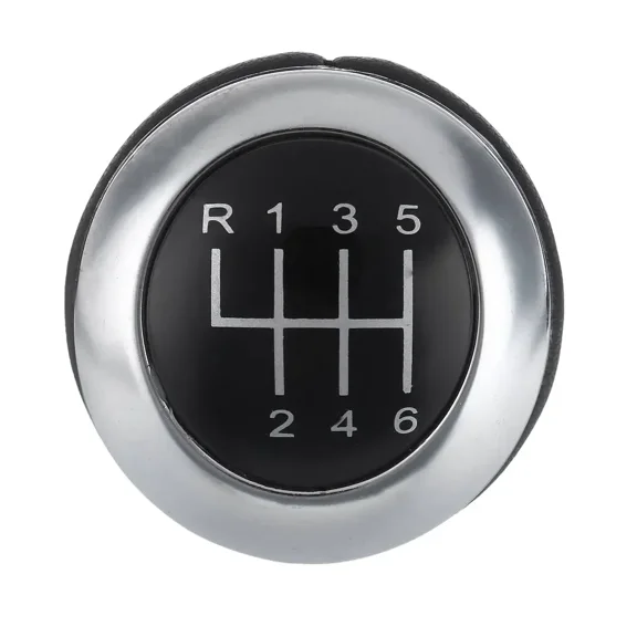 Chrome Leather 6 Speed Car Gear Shift Knob Gear Stick Shift Lever Knob For Mazda 3 5 6 Series CX-7 MX-5 2012 2011 2010 2009 2008