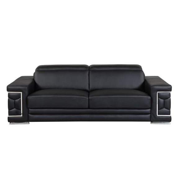 Chrome Legs - Top Grain Sofa for Contemporary Decor