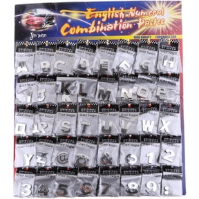 Chrome Letters Symbol Decal Stickers, 200 Pieces