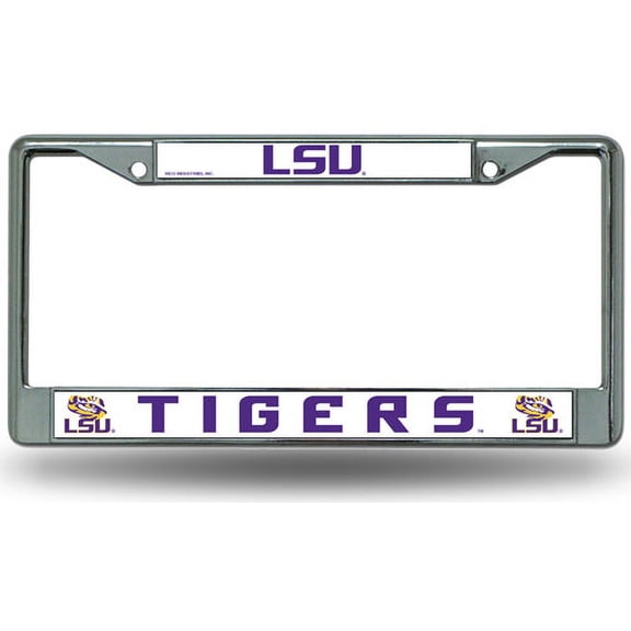 Chrome License Plate Frame - Lsu Fighting Tigers