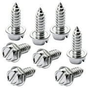 Chrome License Plate Screw Kit - Set of 8 Stainless Steel Fasteners for License Plates, Frames, and Covers on Domestic Cars, Trucks, Vans, SUVs - Rustproof, Self Tapping Mounting Bolts (Chrome Plated)