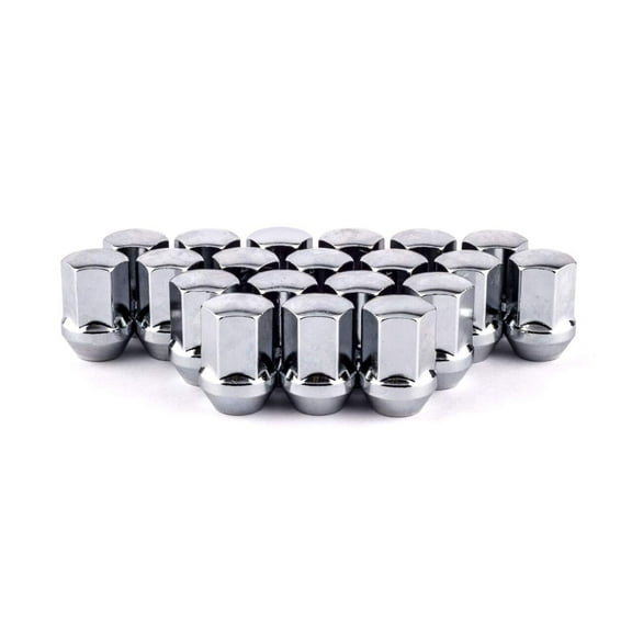 Chrome Lug Nuts OEM Factory Bulge Acorn For Chevy GMC Stock Wheels with Hub Cap 14x1.5 Thread 7/8" Hex Set of 20