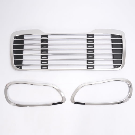 Chrome Mesh Style Grille w/ Headlight Bezel For Freightliner M2 106 112 2002-22