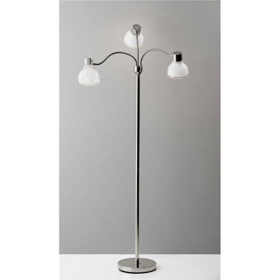Chrome Metal 3-Arm Floor Lamp, 30 x 30 x 69 in.