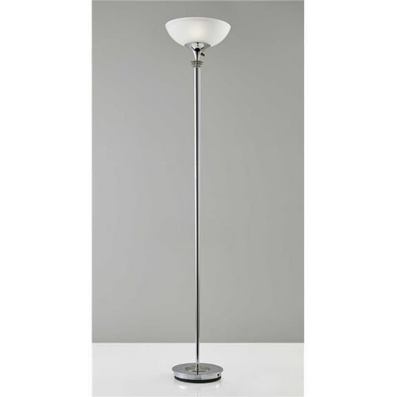 Chrome Metal 300W Torchiere Lamp, 14 x 14 x 71.5 in.