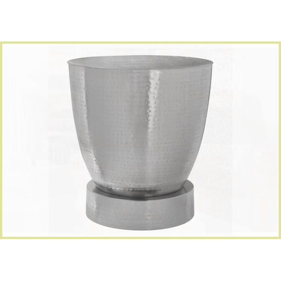 Chrome Metal Boho-Glam Coffee Table - 22” Tall Space-Saving Accent Table for Living Room & Bedroom