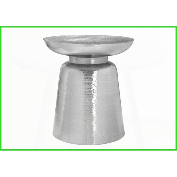 Chrome Metal Coffee Table 22 Tall  Space-Saving, No Assembly Accent for Living Room & Bedroom