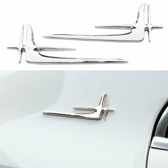 Chrome Metal "L" Extended Edition Car Side Emblem Badge Decal Sticker Pair 137Mm X 48Mm Silver