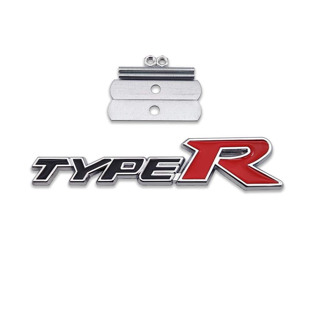 Chrome Metal Type-R Logo Car Emblem Premium 3D Racing Sport Badge Turbo ...