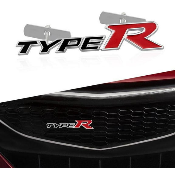 Chrome Metal Type R Logo Car Front Grille Emblem