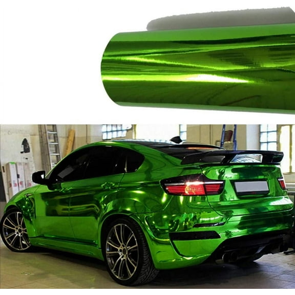 Chrome Mirror Vinyl Film Wrap Sticker Decal Stretchable Reflective Free Tool Kit (Green, 24" x 60" / 2FT x 5FT)