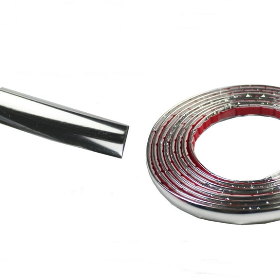 Chrome Molding Trim 5/16"(8mm) Wide Automotive Side Body Chrome Strip(Self Adhesive), Use for Motor/Truck/RV Door Window Bumper