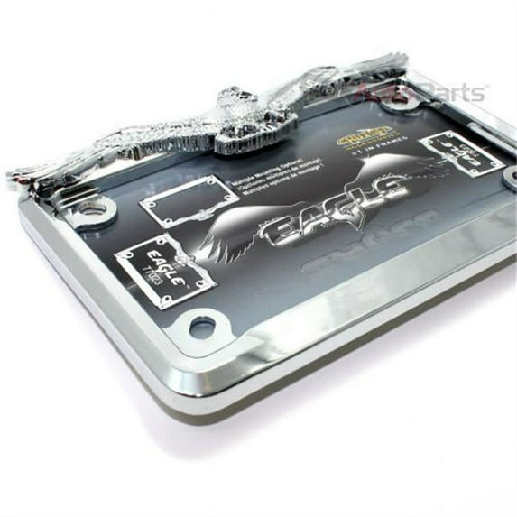 Chrome Motorcycle License Frame - Eagle