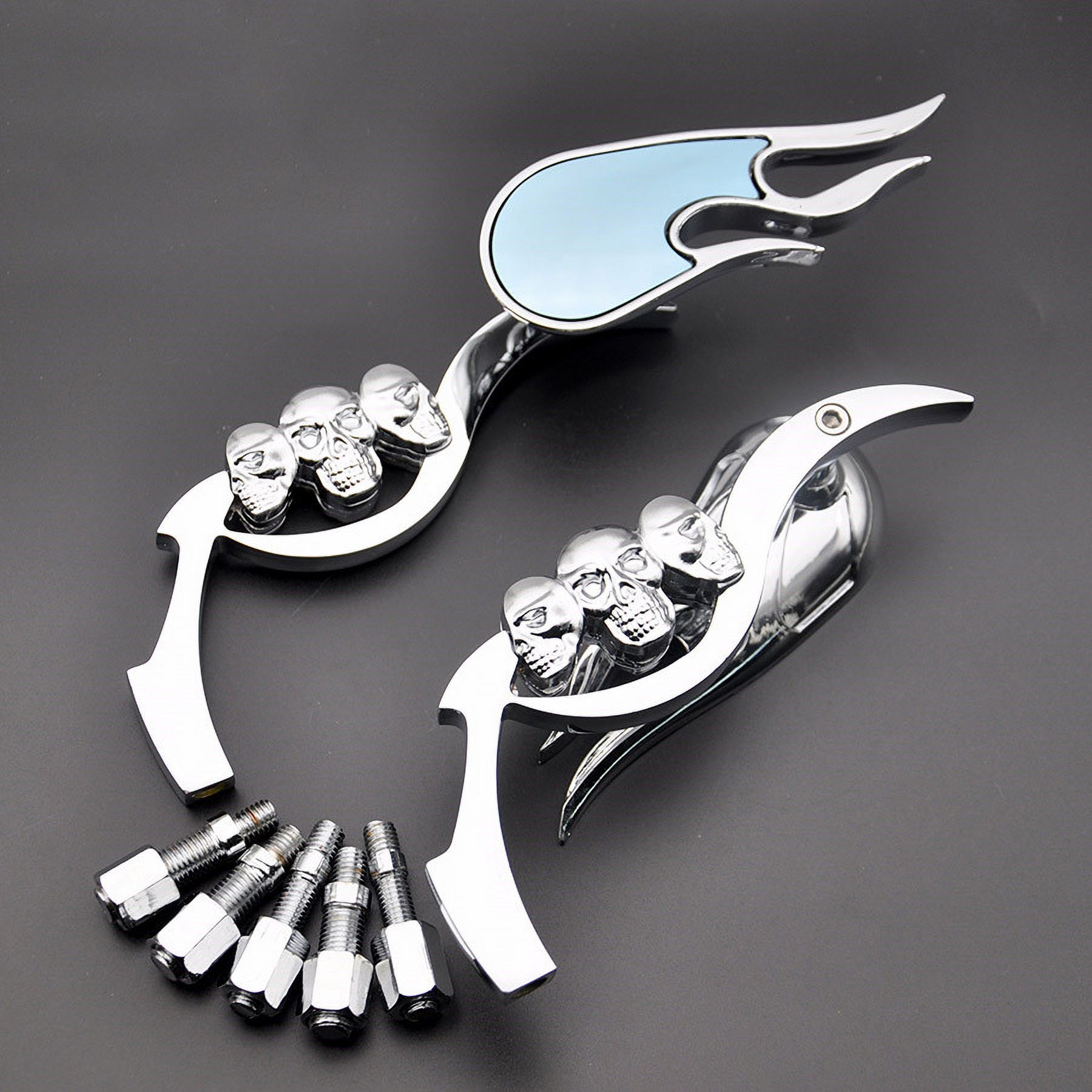 Chrome Skull Hand Rearview Mirrors For Honda VTX1300 / VTX1800 – Left & Right Set