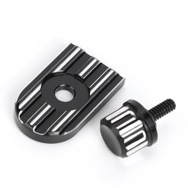 Motorcycle Seat Bolt Kit For Harley Davidson – Aluminum Alloy 1/4-20 Thread, Knurled Black Screw With Cover Nut
