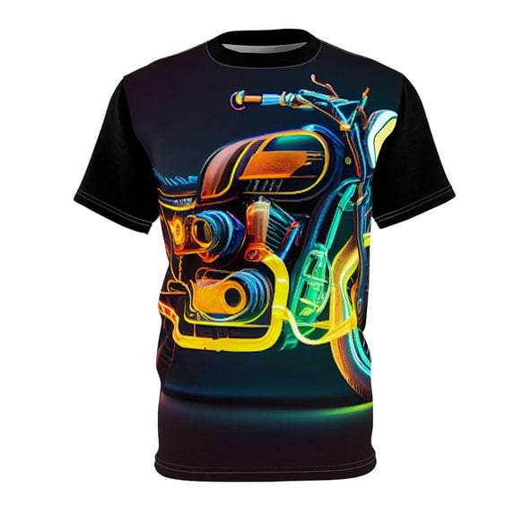 Chrome & Neon: The 1970's Retro Classic Motorcycle Tee (S-3XL)
