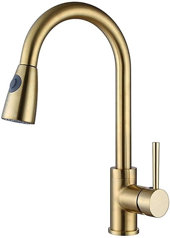 Chrome Nickel Pull Out Kitchen Faucet with 2Way Sprayer 360 Rotation