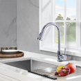 thumbnail image 1 of Chrome One-Handle High Arc Kitchen Sink Faucet with Power Clean, Modern Kitchen Faucet with Pull Down Sprayer, 1 of 7