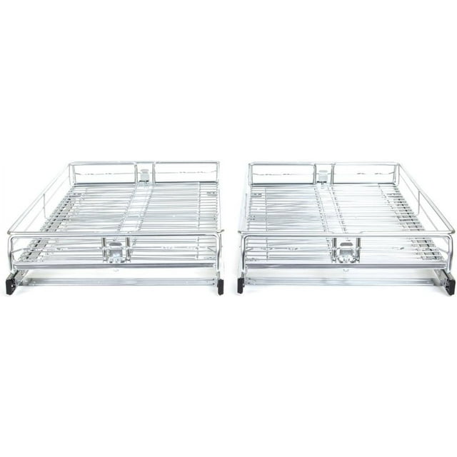 Chrome One Tier 13" W x 21" D x 4”H, Slide Kitchen Adjustable
