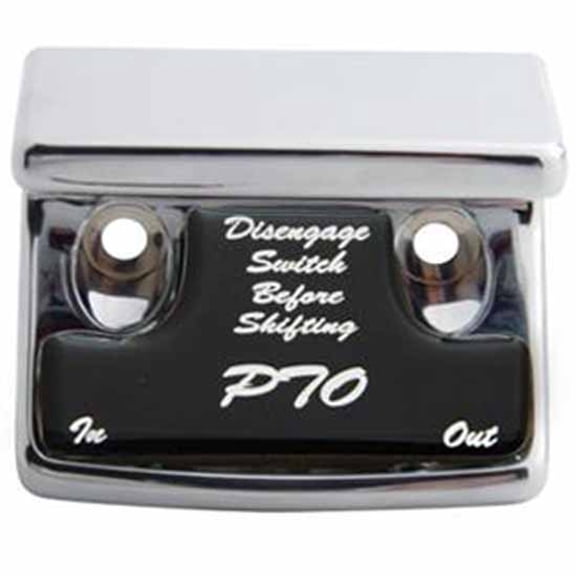 Chrome PTO Switch Guard W/ Black Sticker For Freightliner, International