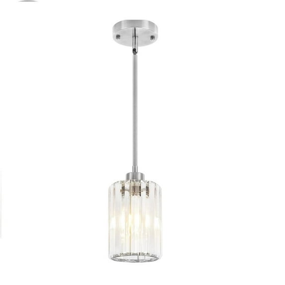 Chrome Pendant Lights, Modern Crystal Pendant Lighting for Kitchen Island, Mini Kitchen Chandeliers Hanging Pendant Lights for Bedroom Dining Room Hallway