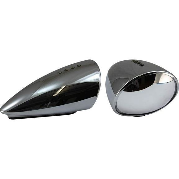 Chrome Pig Spotter Motorcycle Mirror with Integrated LED Turn Signal