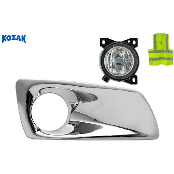 Chrome Plastic Fog Light/Lamp Bezel and Fog Light Lamp, Right, Compatible with T660
