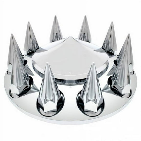 Chrome Plastic Pointed Front Axle Cover W/ Removable Hub Cap - 33Mm Nut Cover