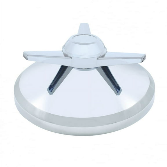 Chrome Plastic Rear Axle Cover Hub Cap W/ 3 Extra Large Bar Straight Spinner