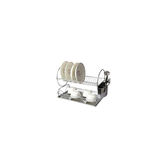 Chrome Plated 17.5 Inch Two Shelf Dish Rack