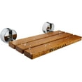 Chrome Plated 20’’ Folding Teak Shower Bench Seat with Round Hardware