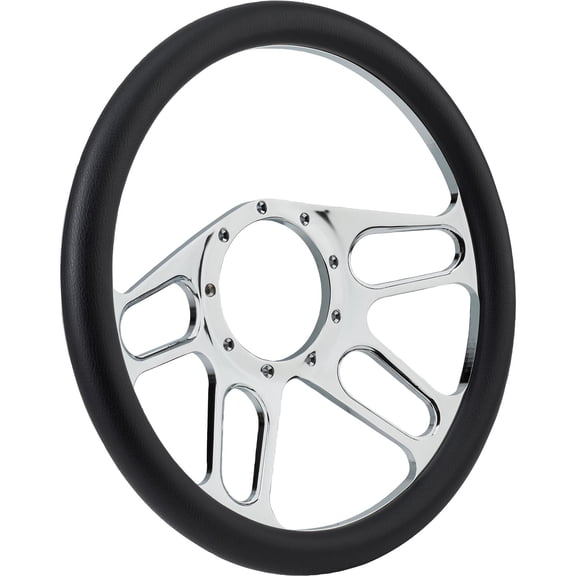 Chrome Plated Billet 4-Slot Style Steering Wheel