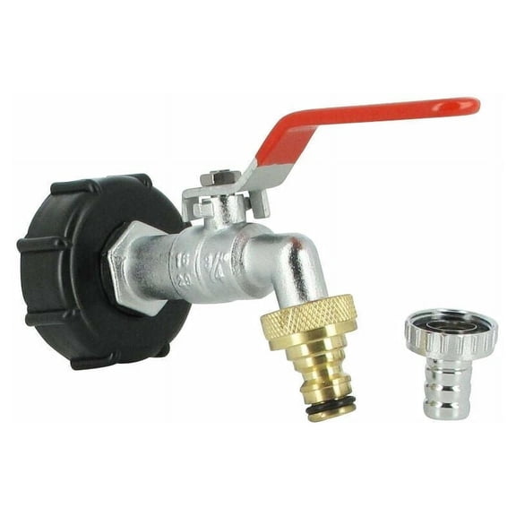 Chrome-Plated Brass Garden Faucet Adapter, 15Mm Coarse Thread For Wide Application, Ibc Tote Tank Adapter With Removable Jet Aerator Ensures Water Flow, Lead-Free And