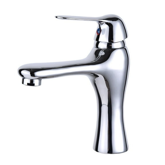 Chrome Plated Brass Single Hole Bathroom Sink Faucet w/Single Handle Lever Tap and Supply Lines| Renovators Supply