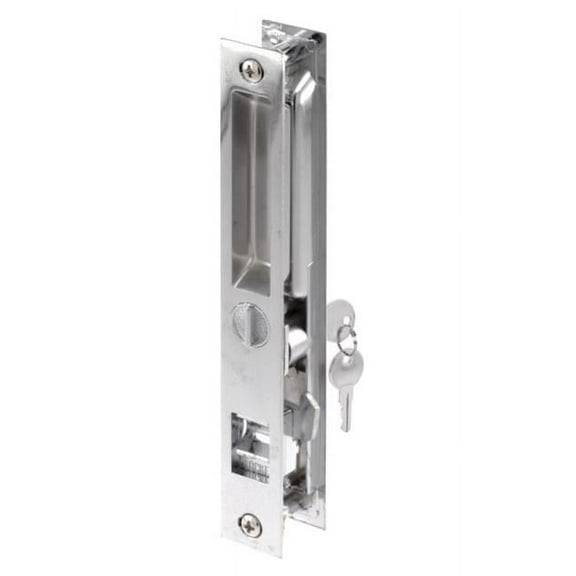 Chrome Plated Flush Locking, Keyed, Door Handle Set