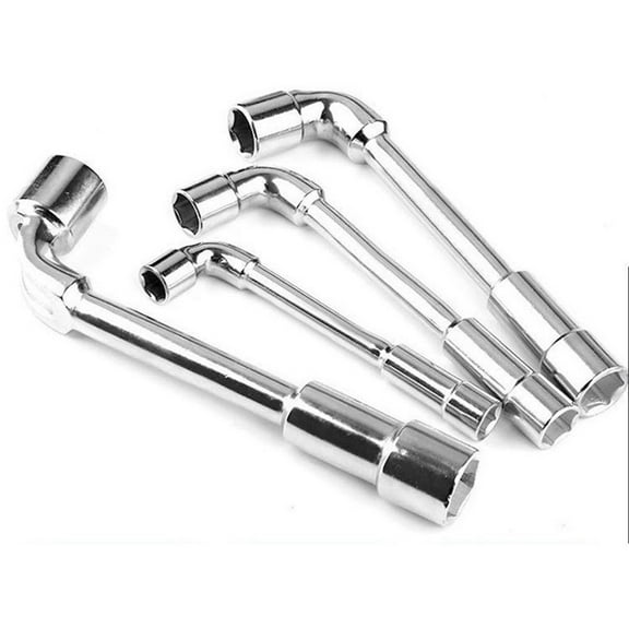 Chrome Plated Lshaped Pipe Socket Wrench Car Repair Tool Hexagonal Spanner 10Mm Fangkenuo