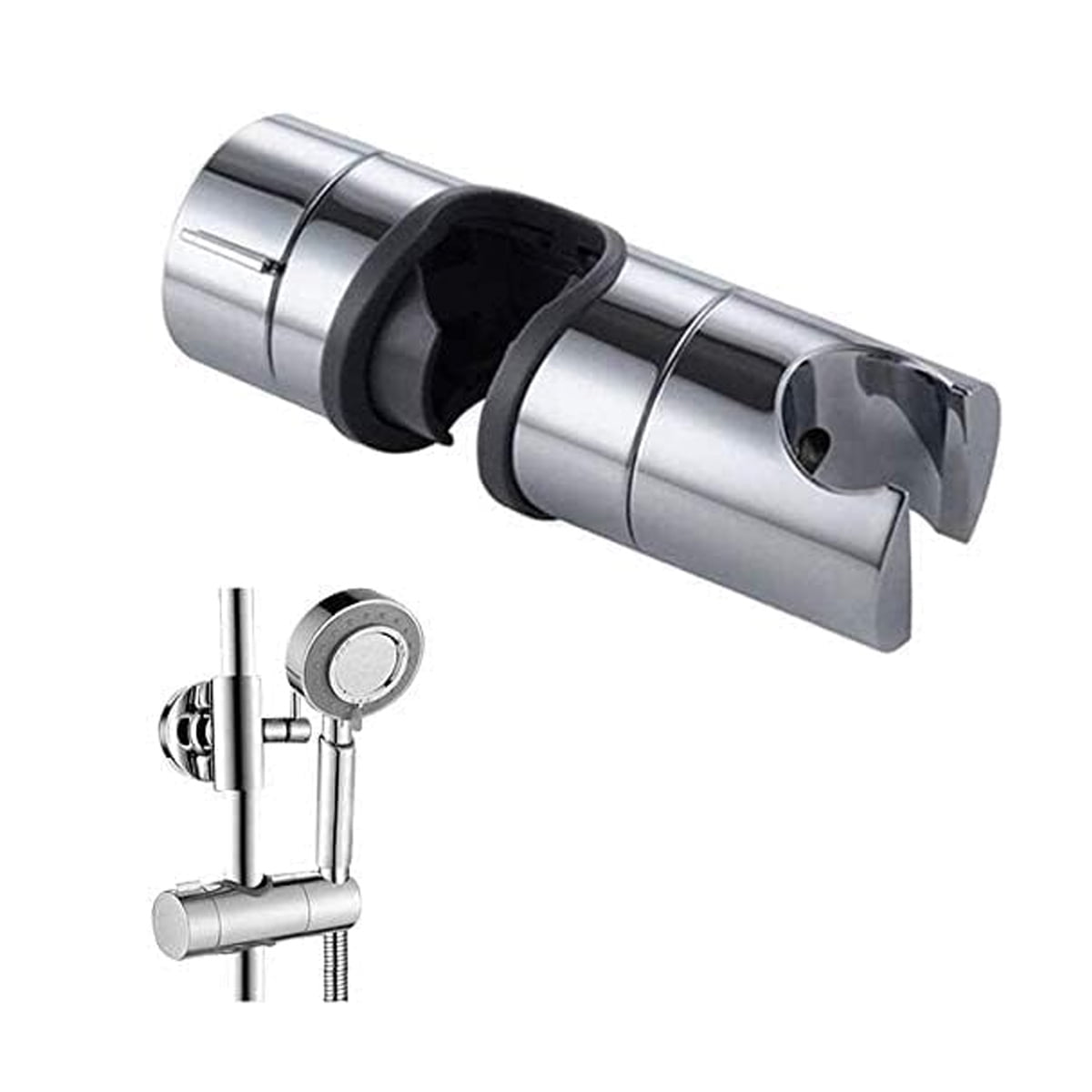 Chrome Plated Shower Head Bracket for Slide Bar, 90 Degree Adjustable End Part, ABS Material Provides Sturdy Construction, Easy to Install for Hassle-Free Setup
