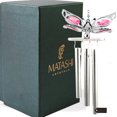 thumbnail image 1 of Matashi Chrome Plated Silver Butterfly Wind Chime with Crystal Accents Decorative Hanging Piece – Single Piece, 1 of 4