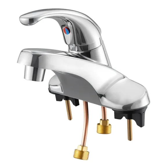 Chrome Plated Single Handle Sink Faucet for Kitchen and Bathroom,Versatile 1 or 3 Hole Water Faucet,Ideal for RVs,Bars,and Public Restrooms