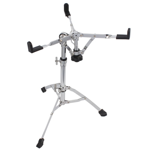Chrome Plated Snare Drum Stand Tripod, Adjustable Alloy Snare Stand with Rivet Mechanism, Fits Snare & Practice Drums Under 15", Silver Drum Support Stand for Daily Practice & Stage Performance