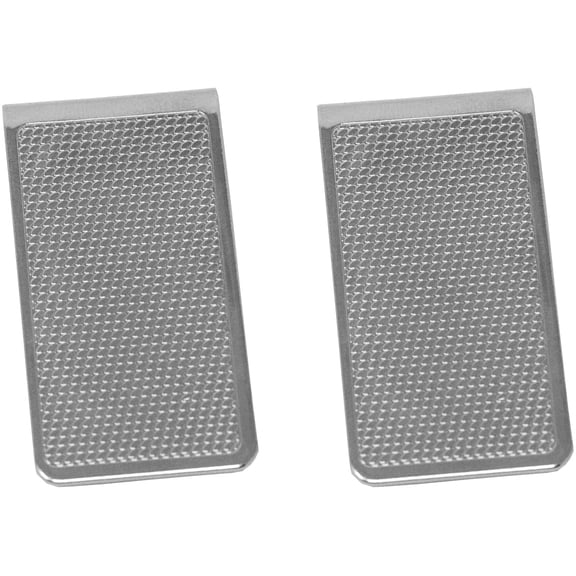Set of 2 Chrome-Plated Stainless Steel Money Clips in Silver (Pebble Grain)