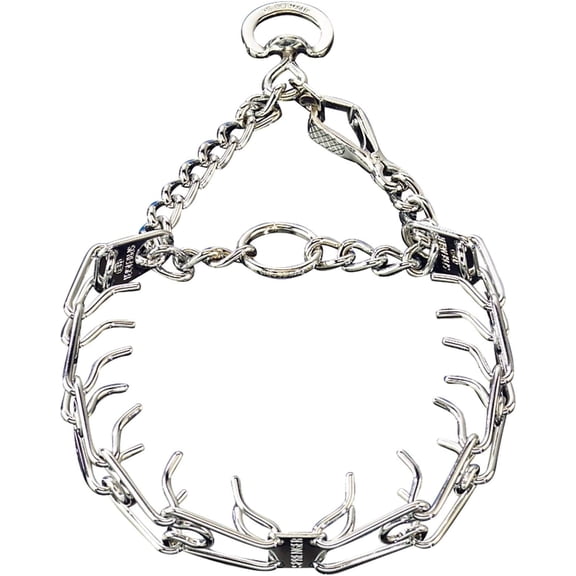 Chrome Plated Steel Training Prong Collar with Quick Release Snap for Dogs, 21-22 in x 3mm, Neck Size UP to 18 inches