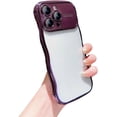 thumbnail image 1 of Chrome Plating Electroplated Curly Wave Frame Full Camera Lens Protection Compatible with iPhone Case (Purple,iPhone 14 Plus), 1 of 7