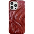 thumbnail image 1 of Chrome Plating Electroplated Feather Pattern Compatible with iPhone Case (Rose Red,iPhone 14 Pro), 1 of 12