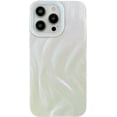 thumbnail image 1 of Chrome Plating Electroplated Feather Pattern Compatible with iPhone Case (White,iPhone 15), 1 of 6