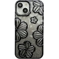 thumbnail image 1 of Chrome Plating Electroplated Glitter Bling Flower Floral Print Compatible with iPhone Case (Black,iPhone 12 Pro Max), 1 of 7